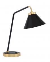 Toltec Company 59-MBNAB-421-MB - Desk Lamp, Matte Black & New Age Brass Finish, 7" Matte Black Cone Metal Shade