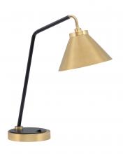 Toltec Company 59-MBNAB-421-NAB - Desk Lamp, Matte Black & New Age Brass Finish, 7" New Age Brass Cone Metal Shade