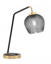 Toltec Company 59-MBNAB-4602 - Desk Lamp, Matte Black & New Age Brass Finish, 6" Smoke Textured Glass