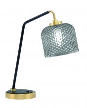 Toltec Company 59-MBNAB-4612 - Desk Lamp, Matte Black & New Age Brass Finish, 6" Smoke Textured Glass