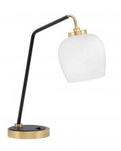 Toltec Company 59-MBNAB-4811 - Desk Lamp, Matte Black & New Age Brass Finish, 6" White Marble Glass
