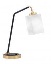 Toltec Company 59-MBNAB-531 - Desk Lamp, Matte Black & New Age Brass Finish, 4" Square White Muslin Glass