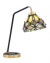 Toltec Company 59-MBNAB-9435 - Desk Lamp, Matte Black & New Age Brass Finish, 7" Grand Merlot Art Glass