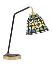 Toltec Company 59-MBNAB-9965 - Desk Lamp, Matte Black & New Age Brass Finish, 7" Crescent Art Glass