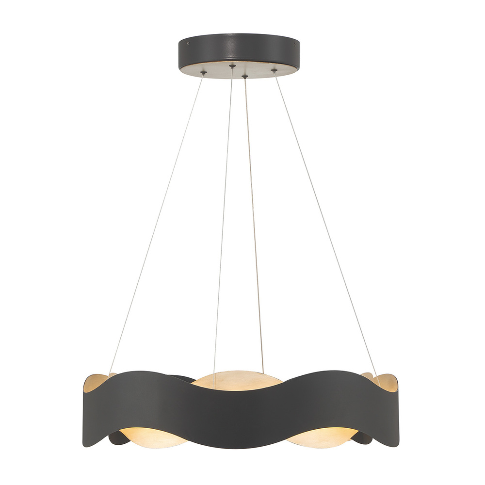 Vaughan 1 Light Chandelier in Black and Nickel