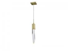 Avenue Lighting HF1901-1-AP-BB-C - The Original Aspen Collection Brushed Brass Single Pendant With Clear Crystal