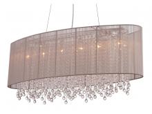 Avenue Lighting HF1503-TP - Beverly Dr. 39" Oval Silk String Shade And Crystal Chandelier in Taupe