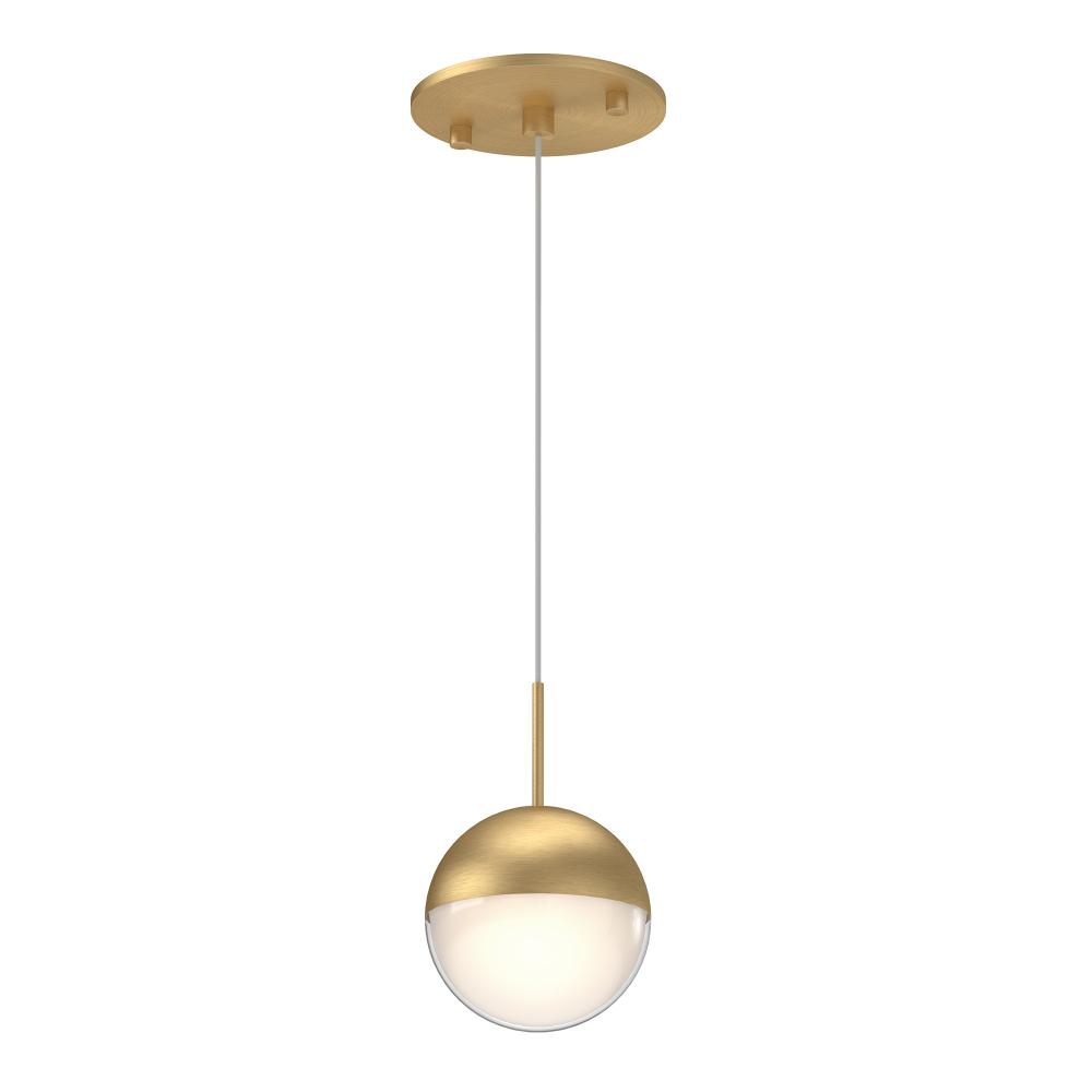 Pluto 4-in Brushed Gold LED Pendant