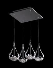 Kuzco Lighting Inc 439104 - Four Lamp Drop Glass Pendant with Crystals