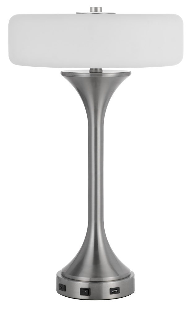 Espoo 25W x 3 metal desk/table lamp with frosted glass shade