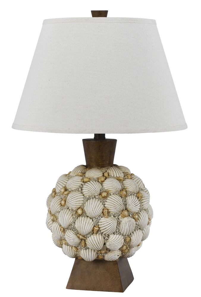 25" Height Resin Table Lamp in Shell