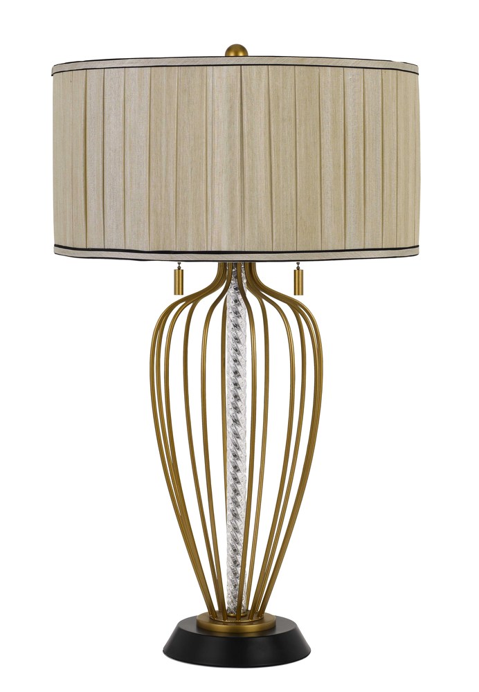 30.5" Height Metal Table Lamp in Antique Brass and Black Finish