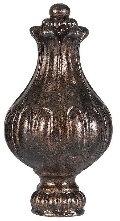 3" Metal Cast Finial in Rust Finish