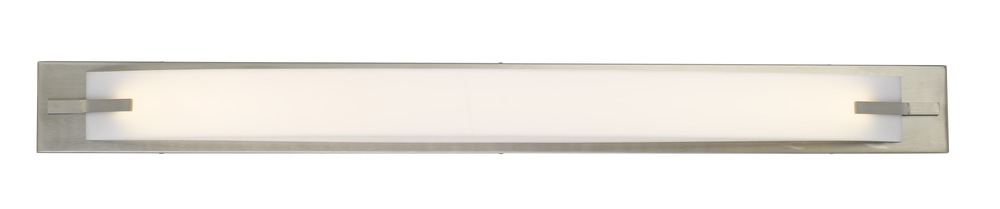 43" Long Metal Base Vanity Light in Brushed Steel