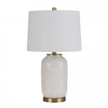 CAL Lighting BO-3022TB - 150W 3 Way Sedalia Ceramic Table Lamp with Hardback Fabric Shade