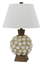 CAL Lighting BO-2614TB - 25" Height Resin Table Lamp in Shell