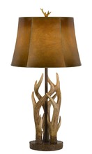 CAL Lighting BO-2805TB - 32.5" Height Resin Table Lamp in Brown/Bone Finish.