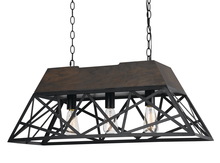 CAL Lighting FX-3585-3 - 13.5" Inch Tall Wood Chandelier in Dark Bronze Wood Finish