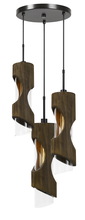 CAL Lighting FX-3669-3 - 23.5 Height Glass Pendant in Smoky Wood Finish