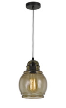 CAL Lighting FX-3674-1 - 10.5" Height Glass Pendant in Smoky Finish and 72" Cord