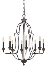 CAL Lighting FX-3689-8 - 33.75" Height Metal Chandelier in Textured Bronze Finish