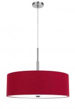CAL Lighting FX-3744-RED - 60W x 4 Lonoke pendant fixture with hardback drum shade