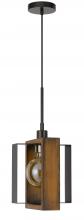 CAL Lighting FX-3755-1 - 60W Agrigento Pine Wood/Metal Mini Pendant Fixture (Edison Bulb Included)