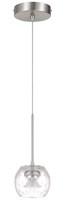 CAL Lighting UP-1123 - 10" Height LED Glass Pendant in Brushed Steel