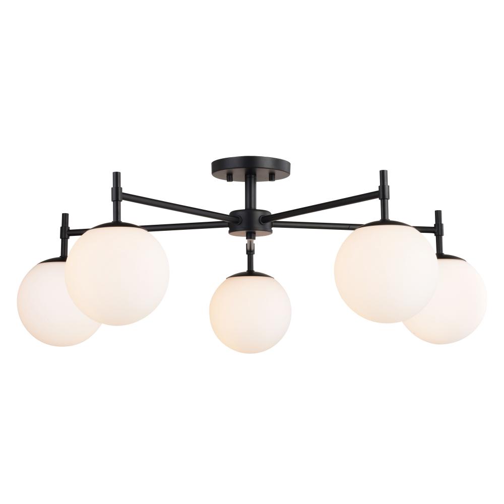 Armitage 32-in 5 Light Semi-Flush Mount Matte Black