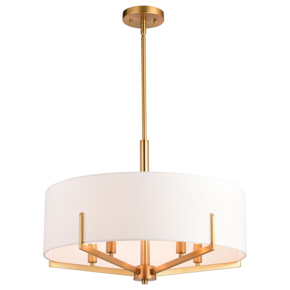 Surrey 22-in. 5 Light Chandelier Natural Brass