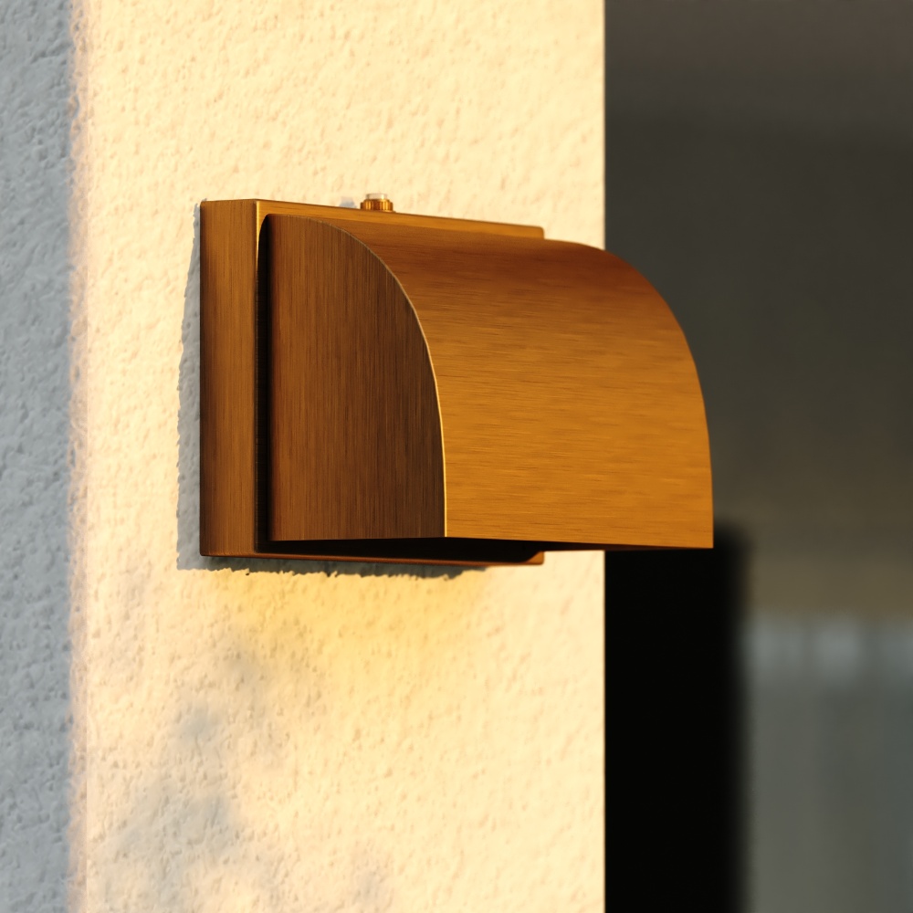Walsh 7-in. W Outdoor Wall Light Warm Brass