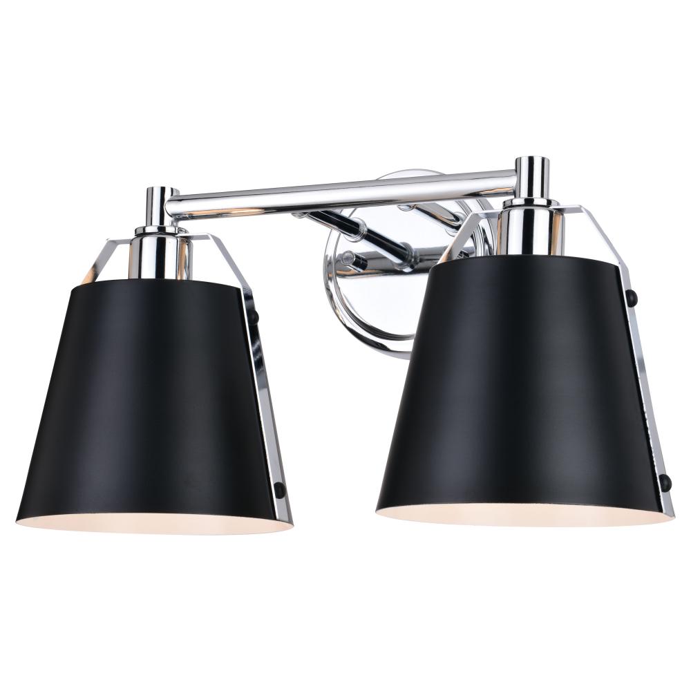 Barrington 16-in. 2 Light Vanity Matte Black and Chrome