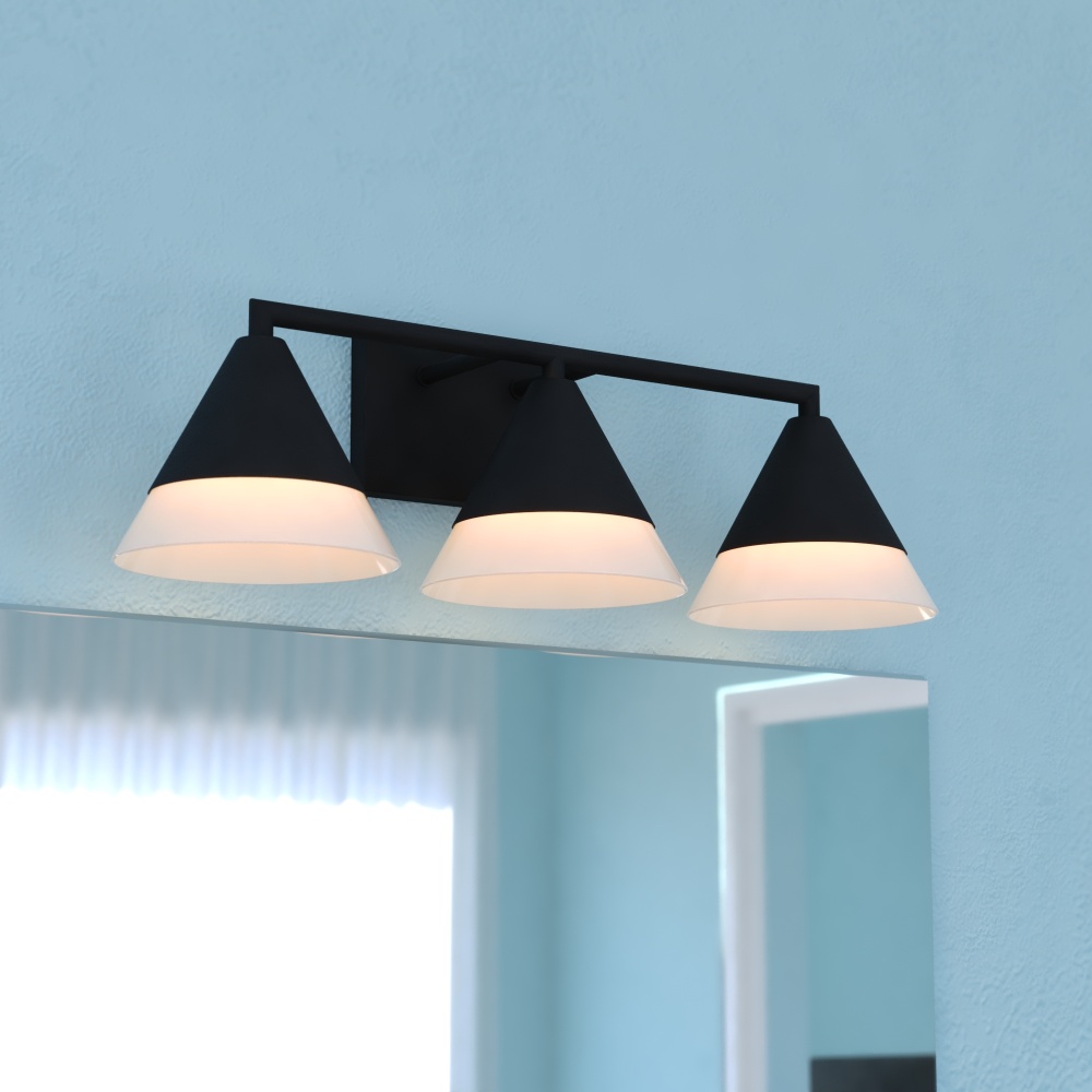 Winthrop 25.25-in. 3 Light Vanity Matte Black