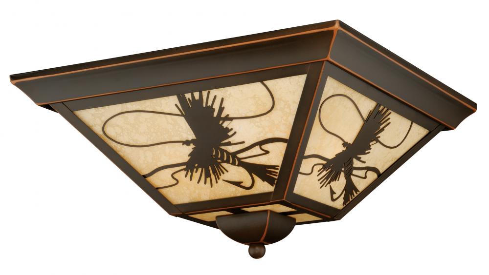 Mayfly 14-in Outdoor Flush Mount Ceiling Light Burnished Bronze