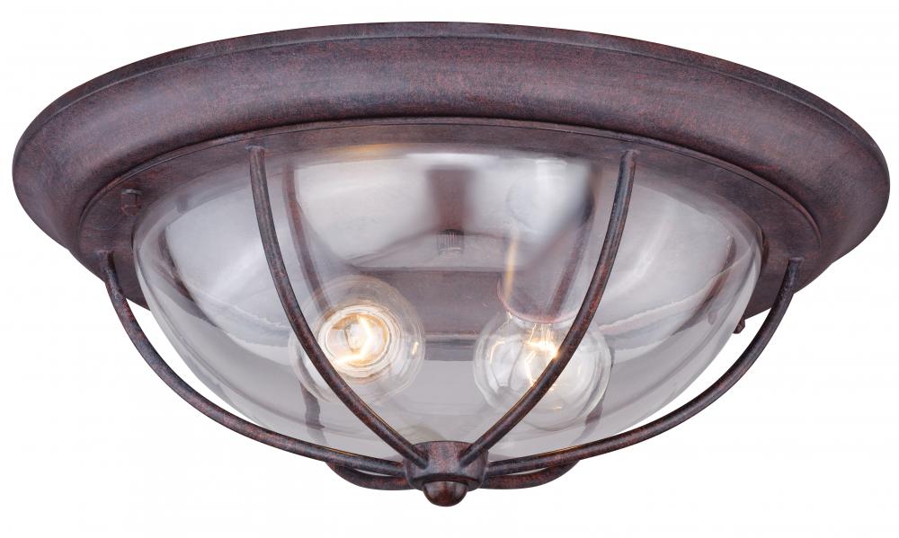 Dockside 15-in Outdoor Flush Mount Ceiling Light Weathered Patina