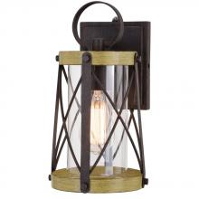 Vaxcel International T0631 - Harwood 6.5-in. Outdoor Wall Light Oxidized Iron and Burnished Elm