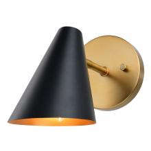 Vaxcel International W0438 - Pryce 4.75-in. Wall Light Matte Black and Satin Brass