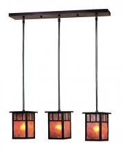 Arroyo Craftsman HICH-4L/3DTWO-S - 4" huntington 3 light in-line, double t-bar overlay