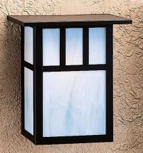 Arroyo Craftsman HS-10ARM-BK - 10" huntington sconce with roof and classic arch overlay