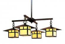 Arroyo Craftsman MCH-12/4TF-P - 12" monterey 4 light chandelier with t-bar overlay