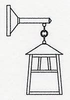 Arroyo Craftsman RB-8GW-BK - 8" raymond wall mount