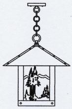 Arroyo Craftsman TRH-16MNGW-BK - 16" timber ridge pendant with mountain filigree