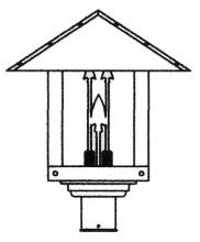 Arroyo Craftsman TRP-16ARGW-BK - 16" timber ridge post mount with arrow filigree