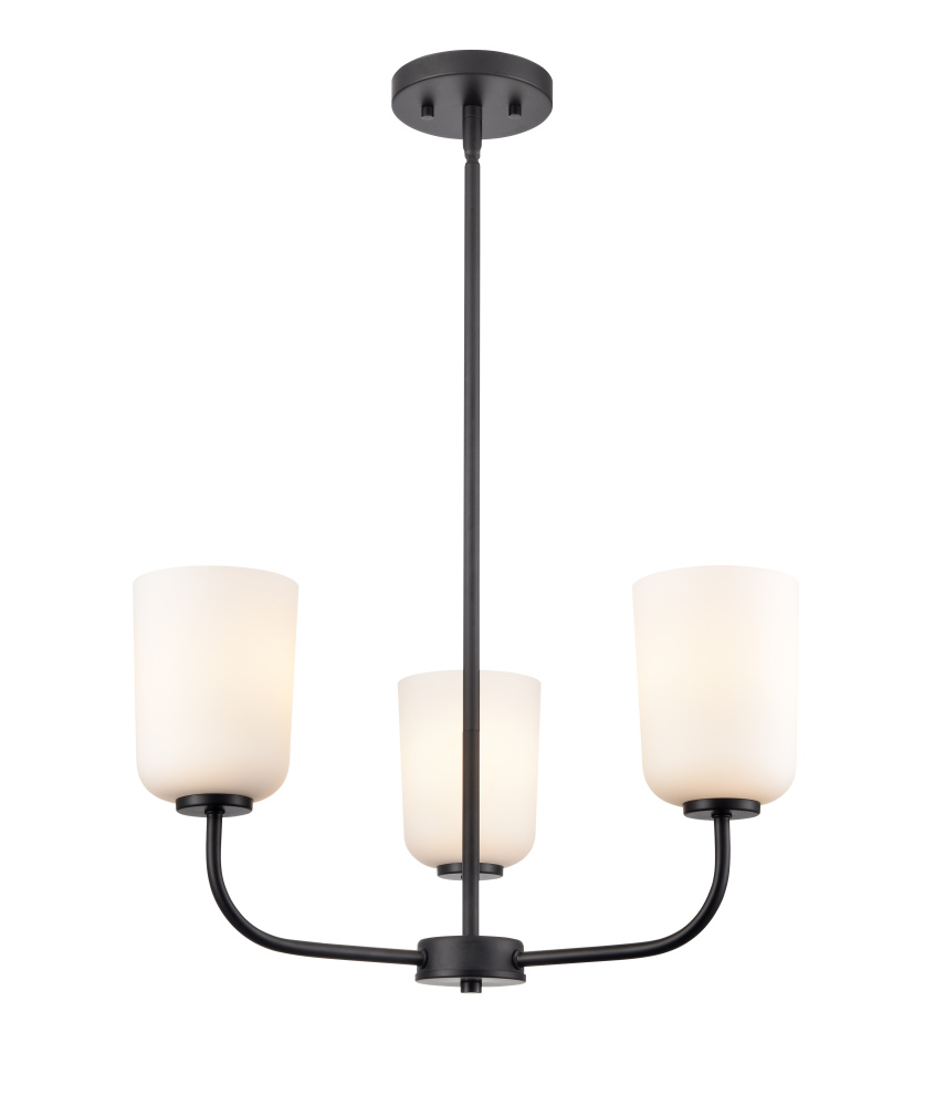 Laphia 21" Wide 3-Light Chandelier - Matte Black
