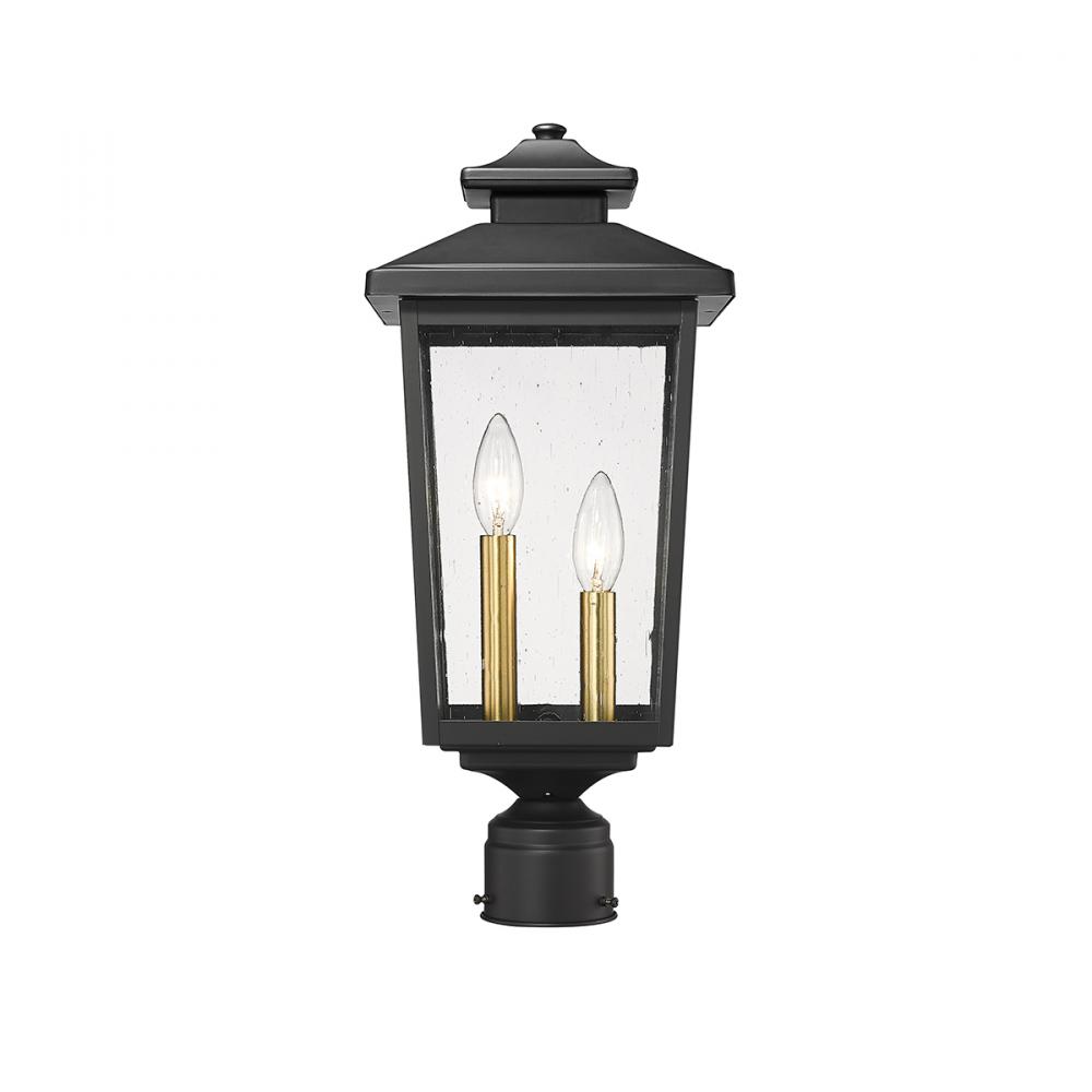 Eldrick 2-Light Outdoor Post Lantern Powder Coated Black