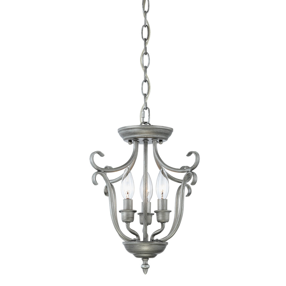 Fulton 3-Light Pendant light Rubbed Silver