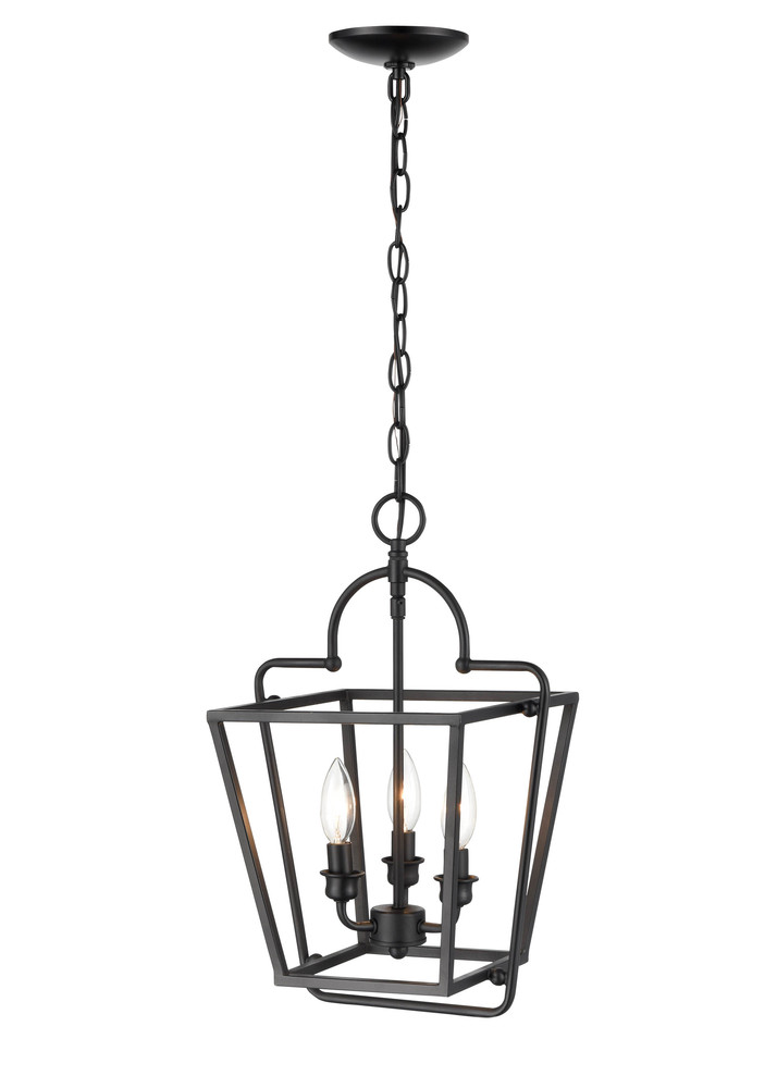 3-Light Pendant light Matte Black