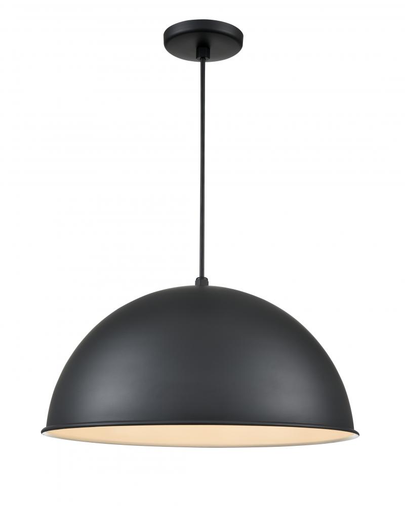 R Series 1-Light Cord Hung Wide Deep Bowl Satin Black