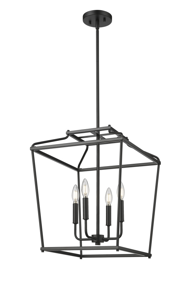 Nellita 16" Wide 4-Light Pendant - Matte Black