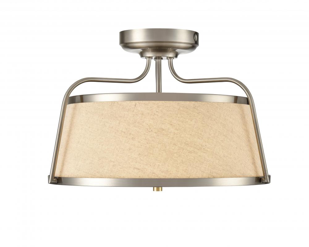 Selectable 3 CCT Integrated LED Semi-Flush Ceiling Mount Brushed Nickel